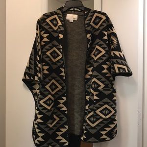 Bar III Tribal Print Sweater Jacket